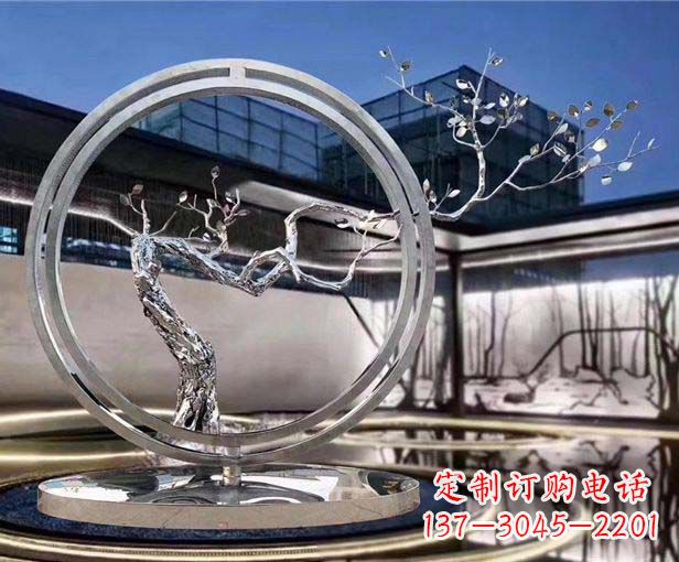 石家庄不锈钢圆环景观雕塑给城市带来活力与美感