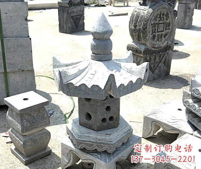 石家庄草坪大理石雕塑石灯 (2)