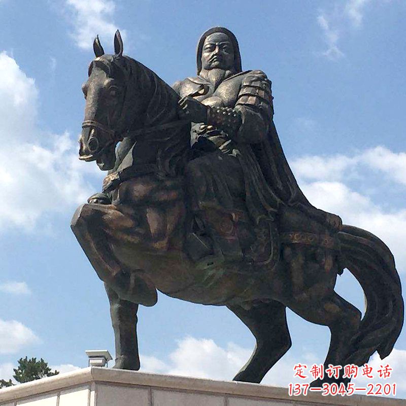 石家庄成吉思汗驰骋铜像象征着不朽的传奇