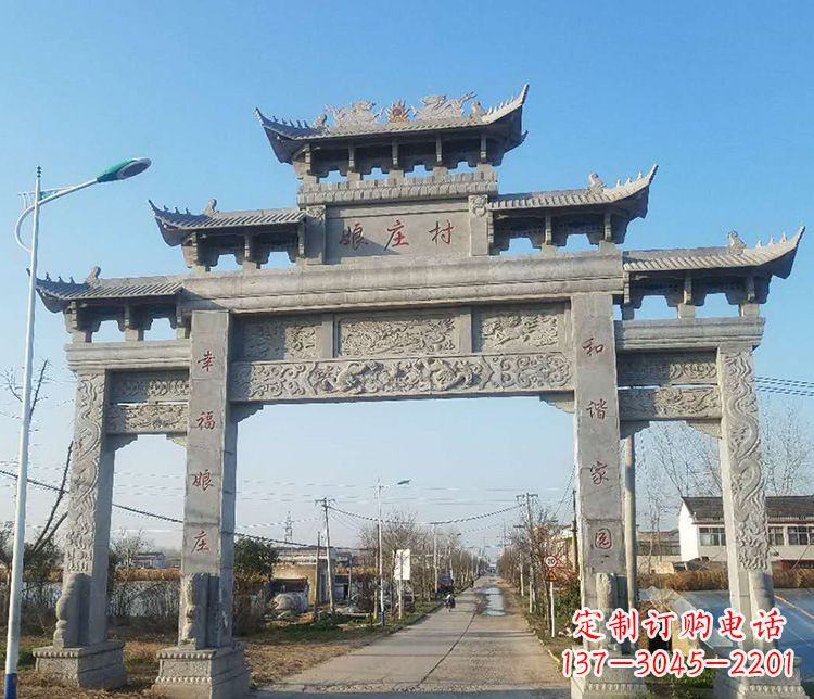石家庄村庄牌坊石雕——展现中国古典建筑魅力