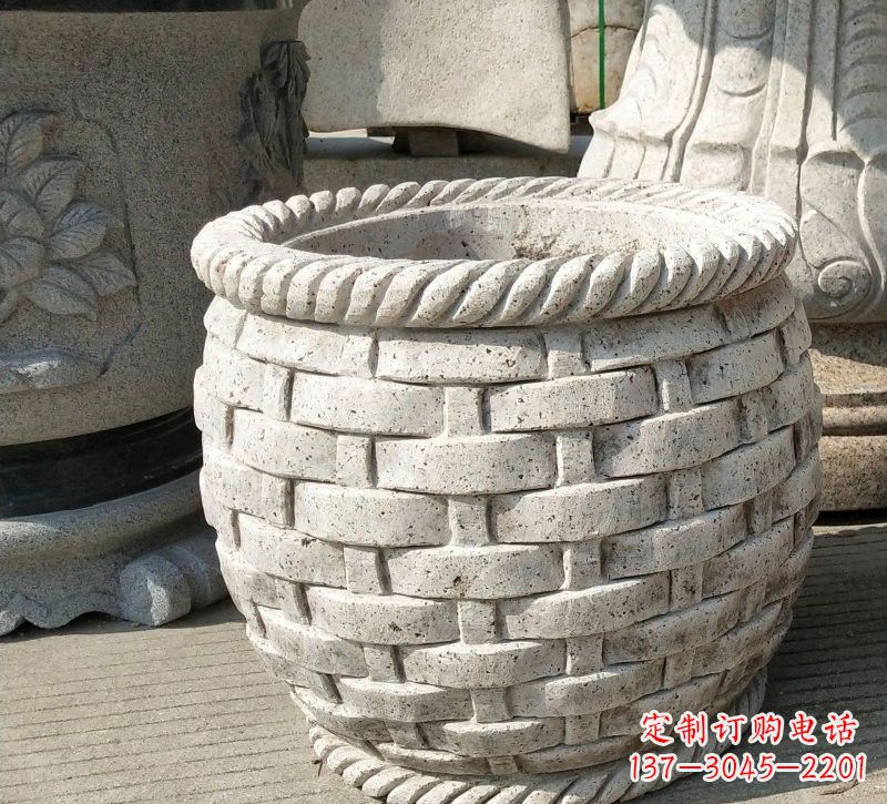 石家庄大理石雕塑水缸