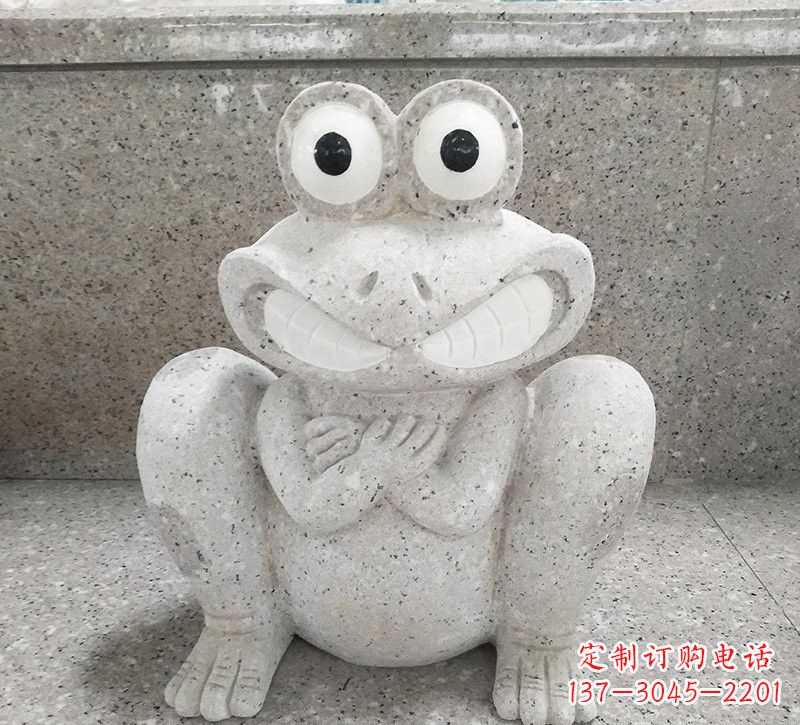 石家庄大理石公园精美青蛙雕塑
