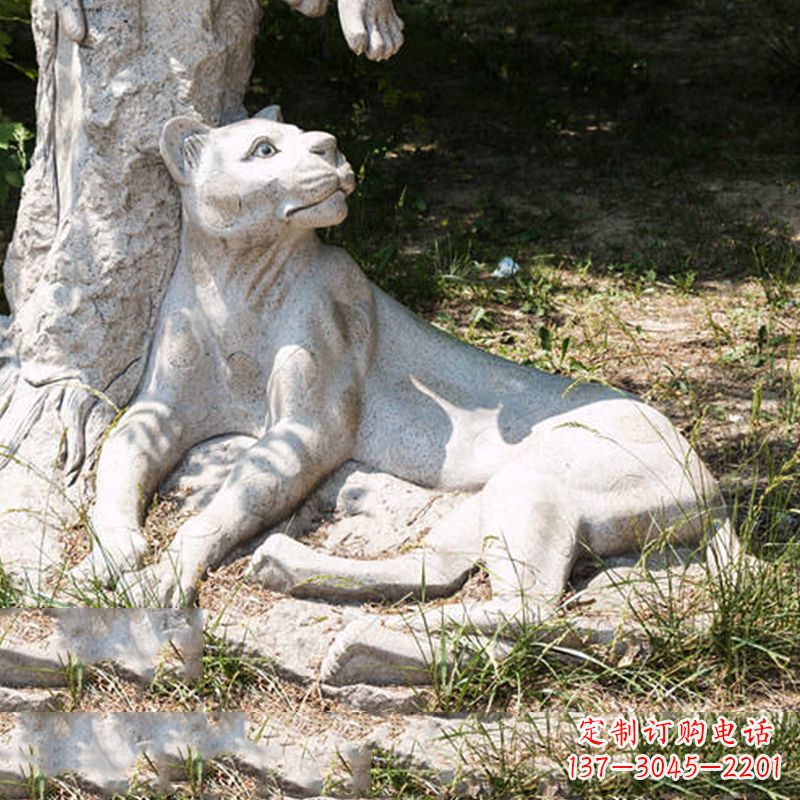 石家庄风采灵动的大理石金钱豹雕塑