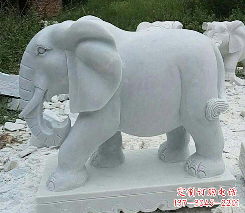 石家庄精雕细琢的大理石大象雕塑