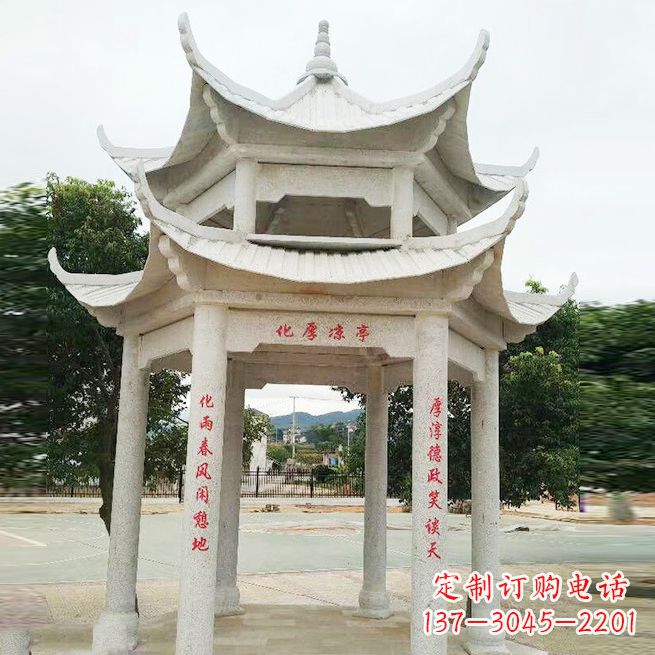 石家庄大理石凉亭双层雕塑