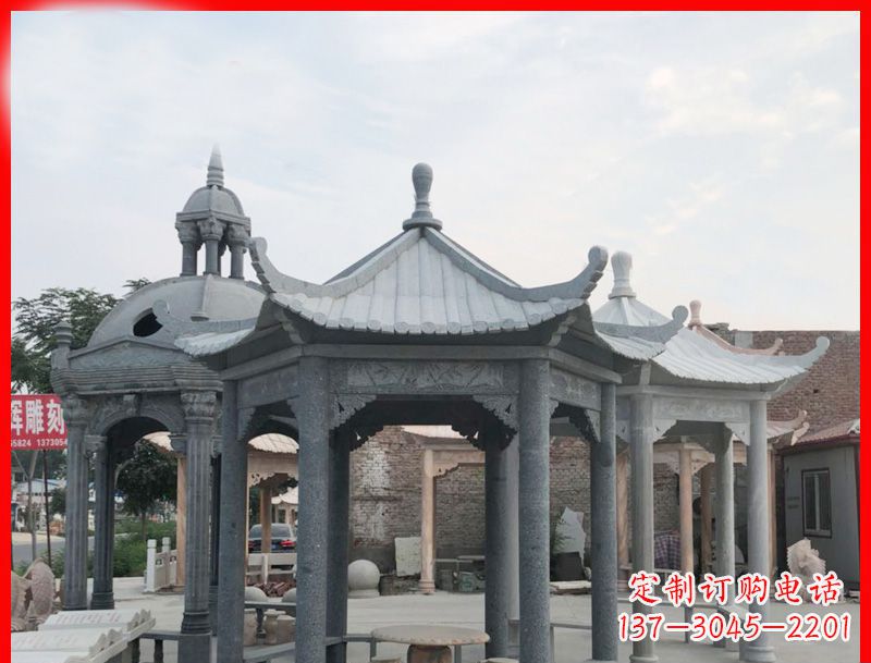 石家庄六角凉亭石雕