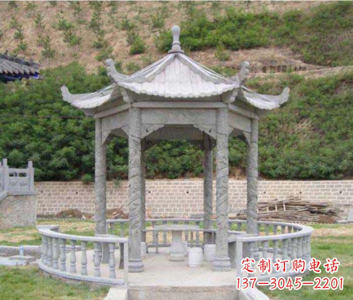 石家庄大理石六角石雕凉亭