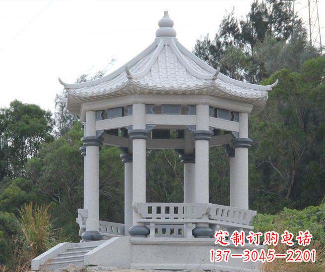 石家庄大理石六角石雕凉亭营造舒适环境的完美体现