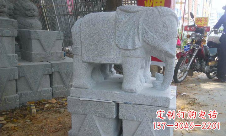 石家庄中领雕塑大象招财镇宅石雕
