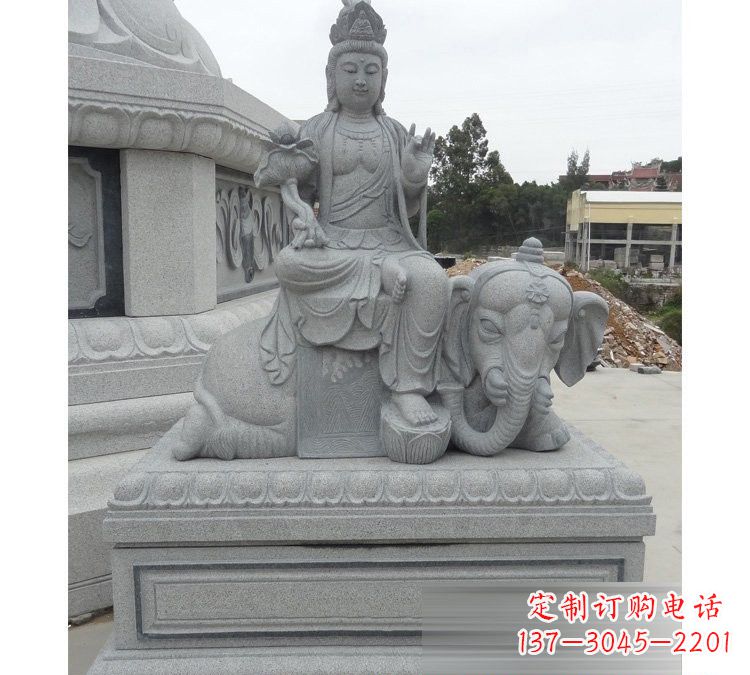 石家庄精雕细琢的大理石普贤菩萨雕塑