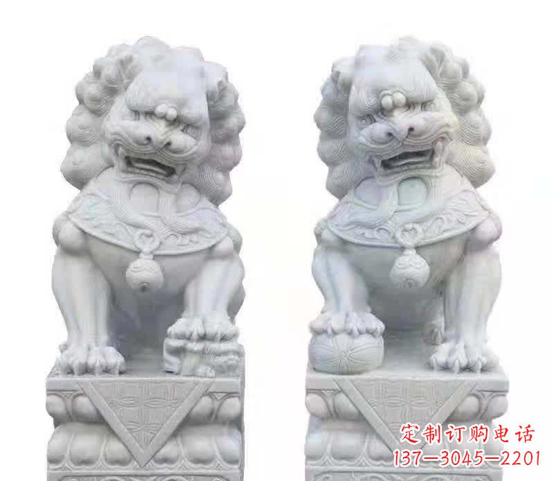 石家庄大理石狮子雕塑震撼视觉、传承文化