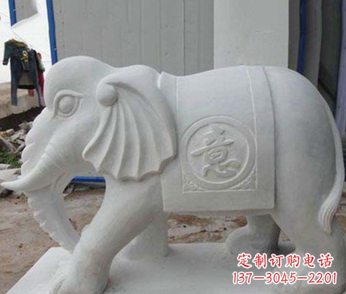石家庄传承财富祝福,大理石招财大象雕塑