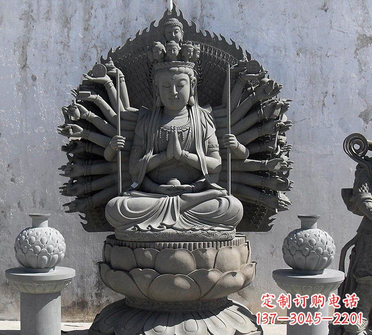 石家庄宗教庙宇千手观音大理石雕塑