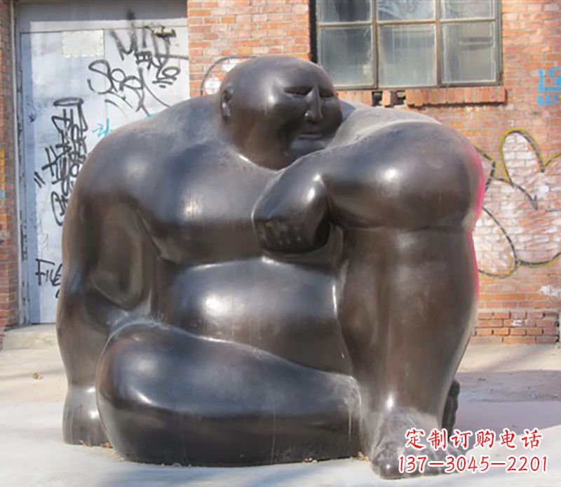 石家庄铜雕大胖子男人雕塑