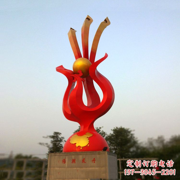 石家庄精美不锈钢凤凰雕塑