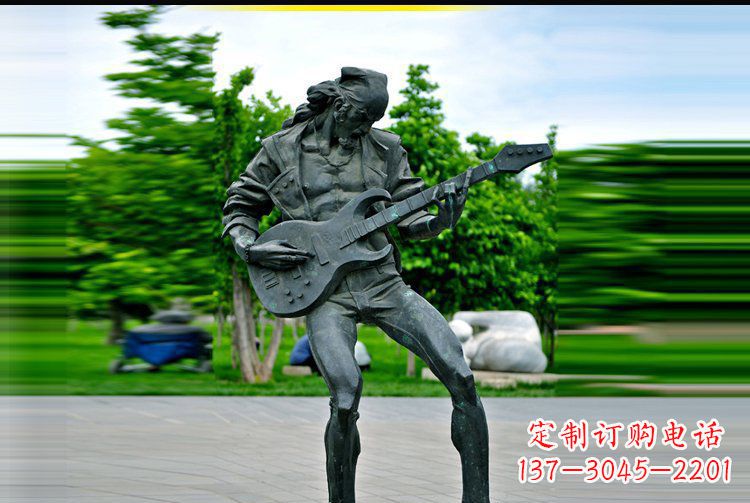 石家庄铜雕吉他景观雕塑