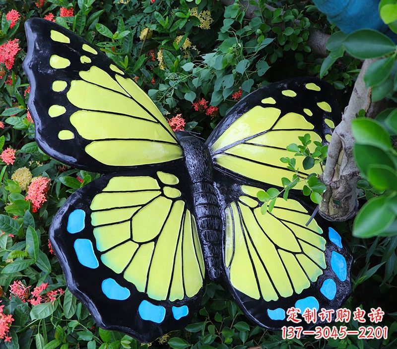石家庄仿真蝴蝶摆件玻璃钢雕塑