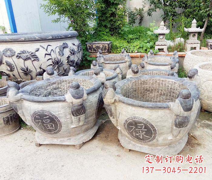 石家庄福禄招财石雕水缸