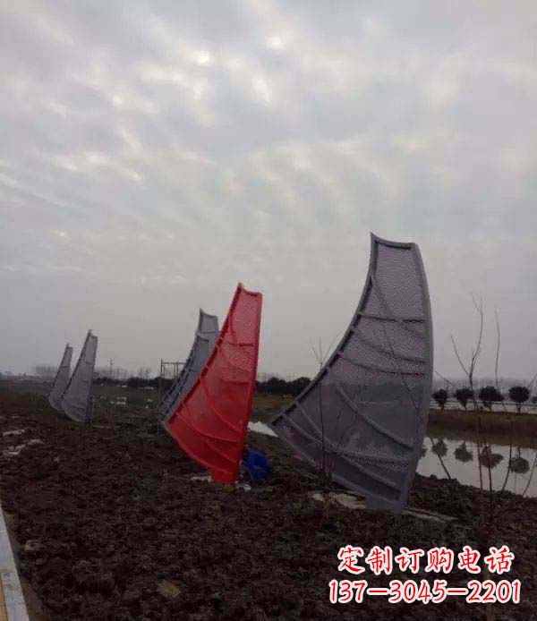 石家庄不锈钢抽象帆船雕塑