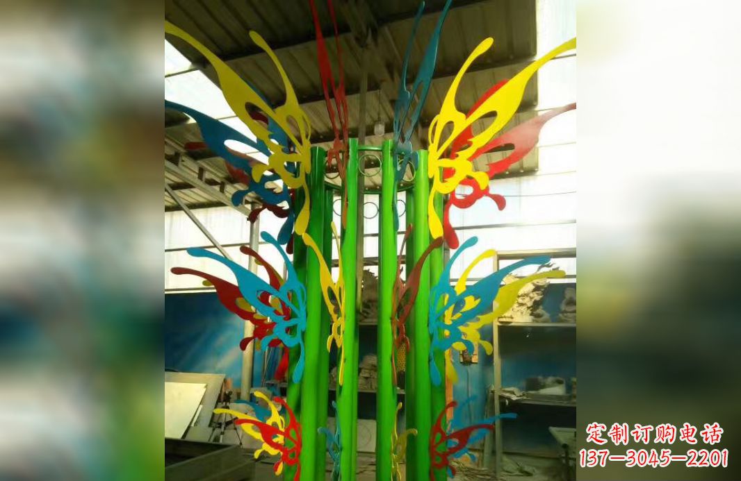 石家庄精致的不锈钢抽象蝴蝶景观雕塑