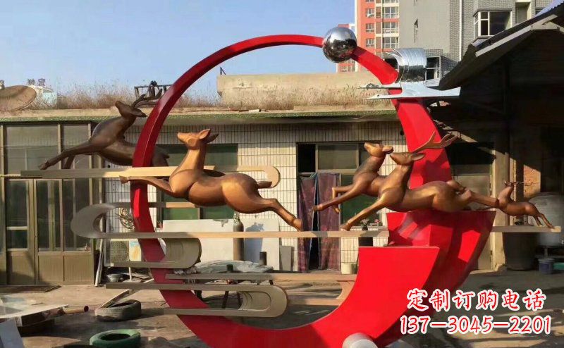 石家庄梅花鹿不锈钢雕塑引人瞩目的审美观赏