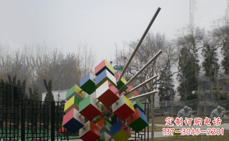 石家庄不锈钢魔方雕塑,玩转您的公园