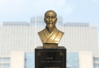 石家庄葛洪玻璃钢仿铜雕塑医学名人头像装饰品