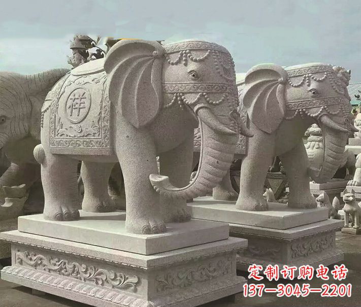 石家庄精美大象大理石雕塑