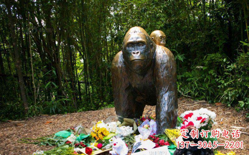 石家庄装饰空间的精美猩猩铜雕