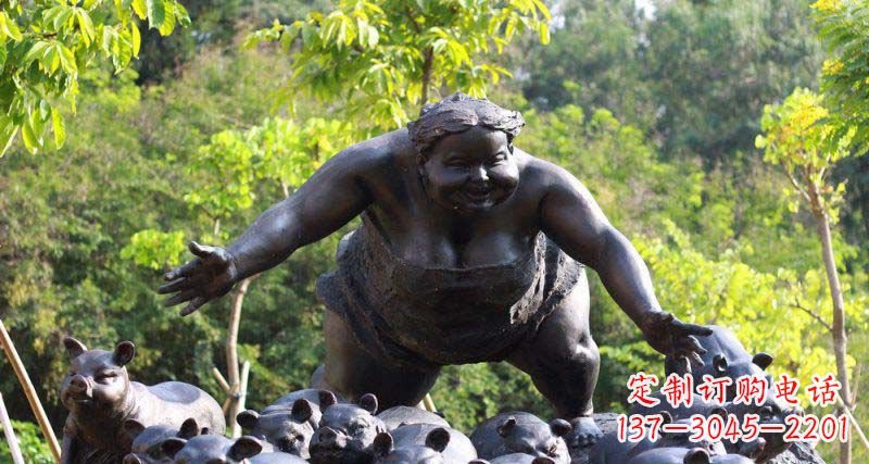石家庄萌萌哒小女孩铜雕