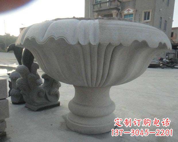 石家庄高端大理石花盆雕塑