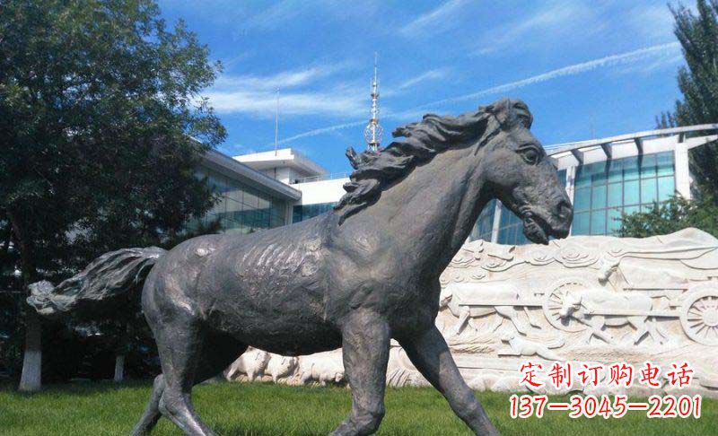 石家庄公园马动物铜雕 (5)