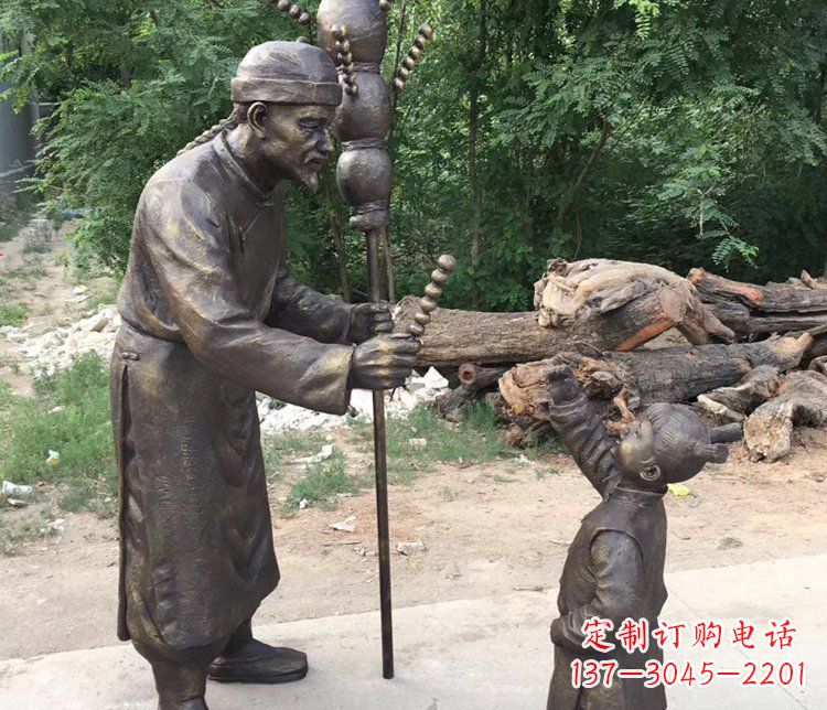 石家庄温馨传情,情意绵绵——铜质葫芦雕塑
