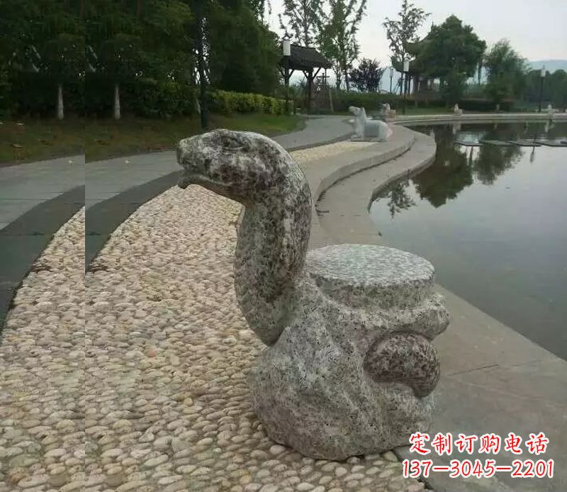 石家庄中领雕塑-十二生肖蛇石雕