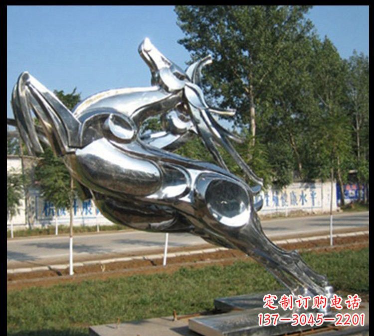石家庄梅花鹿不锈钢雕塑新美的精美装饰