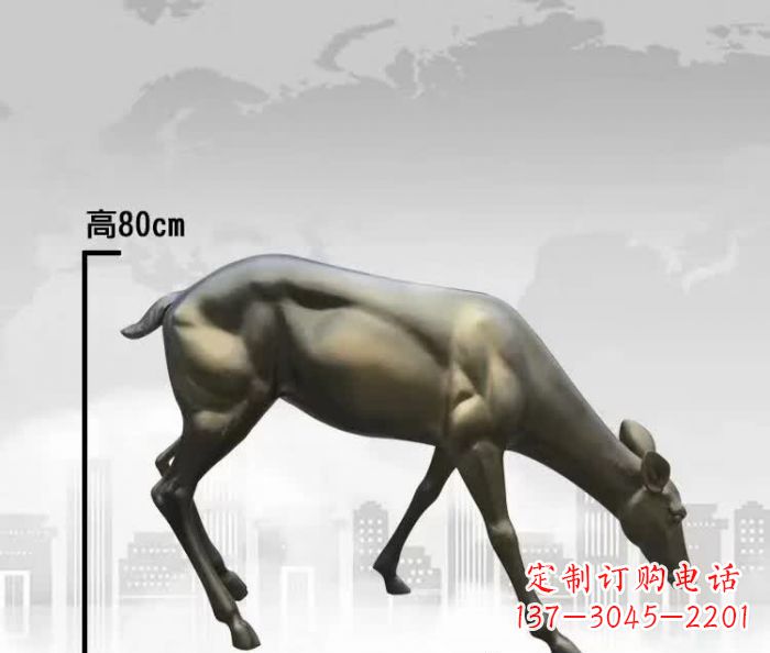 石家庄精美铜制鹿雕塑