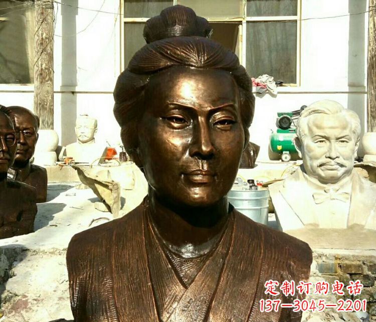 石家庄古代词人李清照胸像铜雕