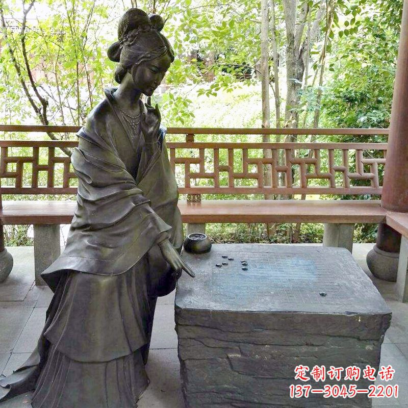 石家庄古代美女西施下棋情景雕塑