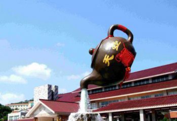 石家庄传统铜质茶壶雕塑