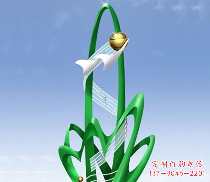 石家庄广场不锈钢树叶景观雕塑