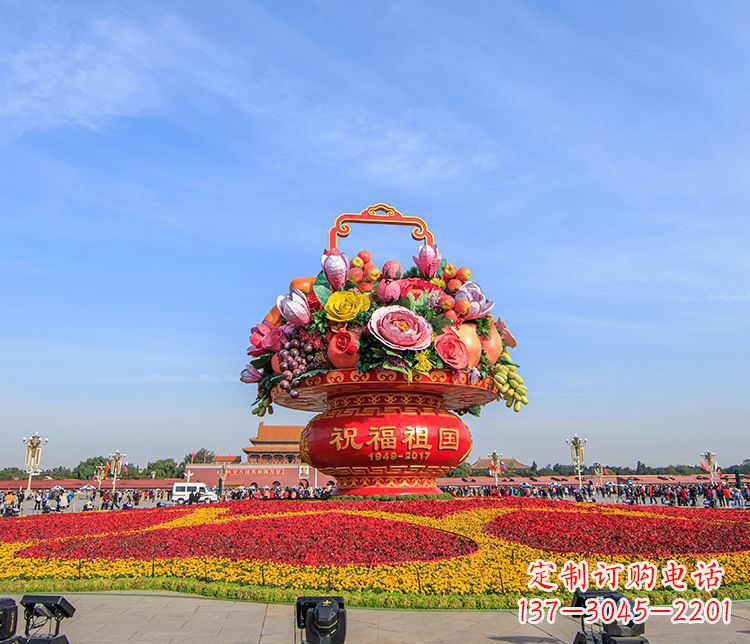 石家庄大型不锈钢花篮雕塑，艺术缔造美好景观