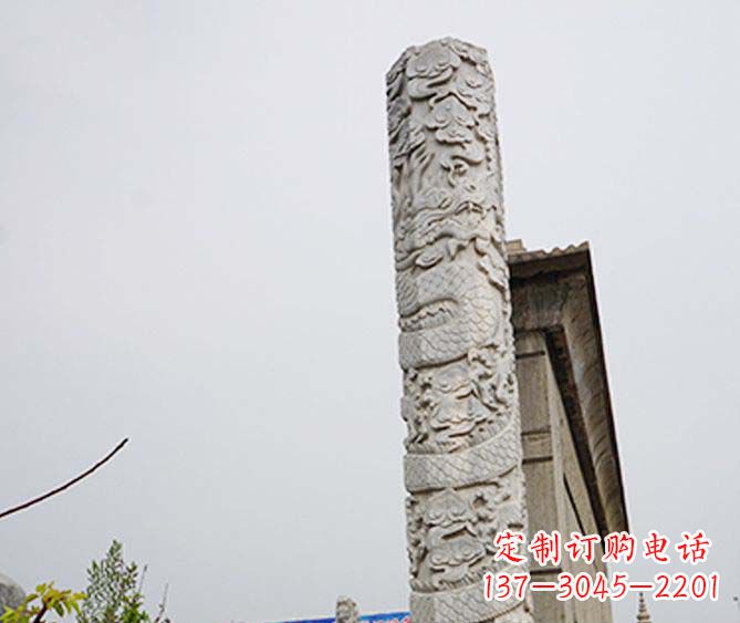 石家庄精美艺术品,象征霸气,盘龙柱石雕