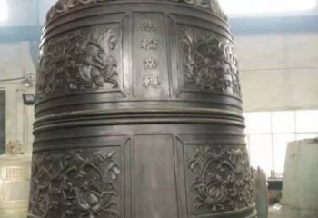 石家庄国泰民安铜钟寺庙铜雕-传统工艺精美的铜钟雕塑