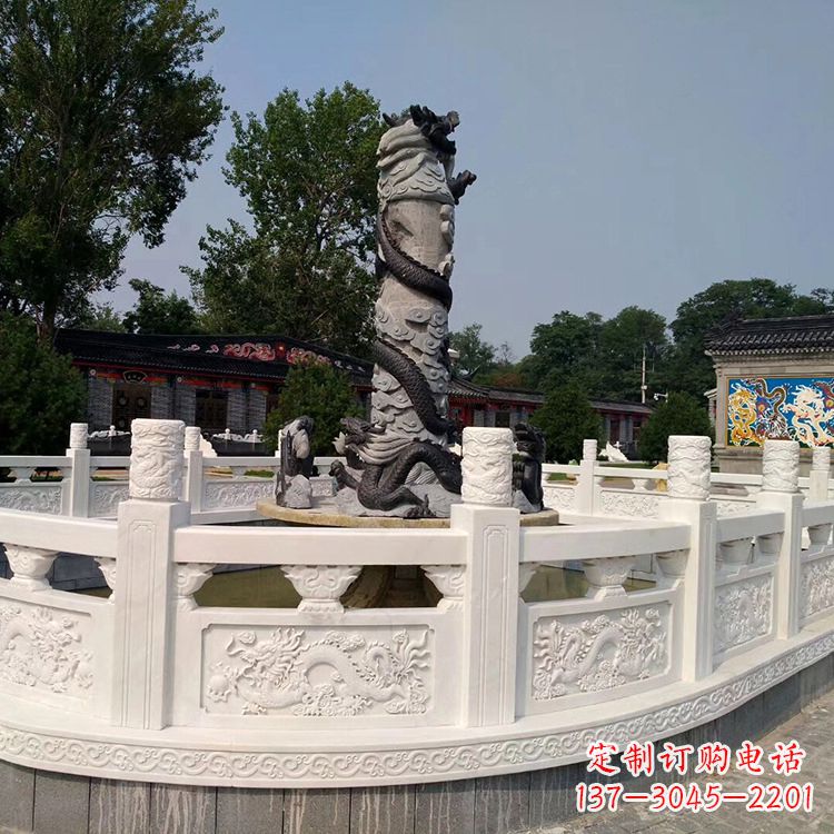 石家庄汉白玉石雕刻护栏,精美而别致