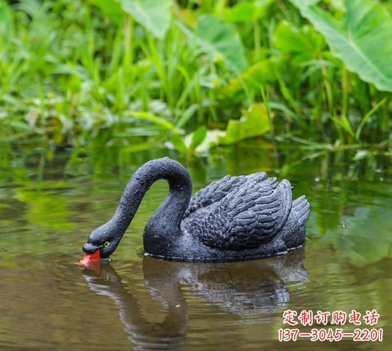 石家庄黑天鹅雕塑，水塘装饰摆件