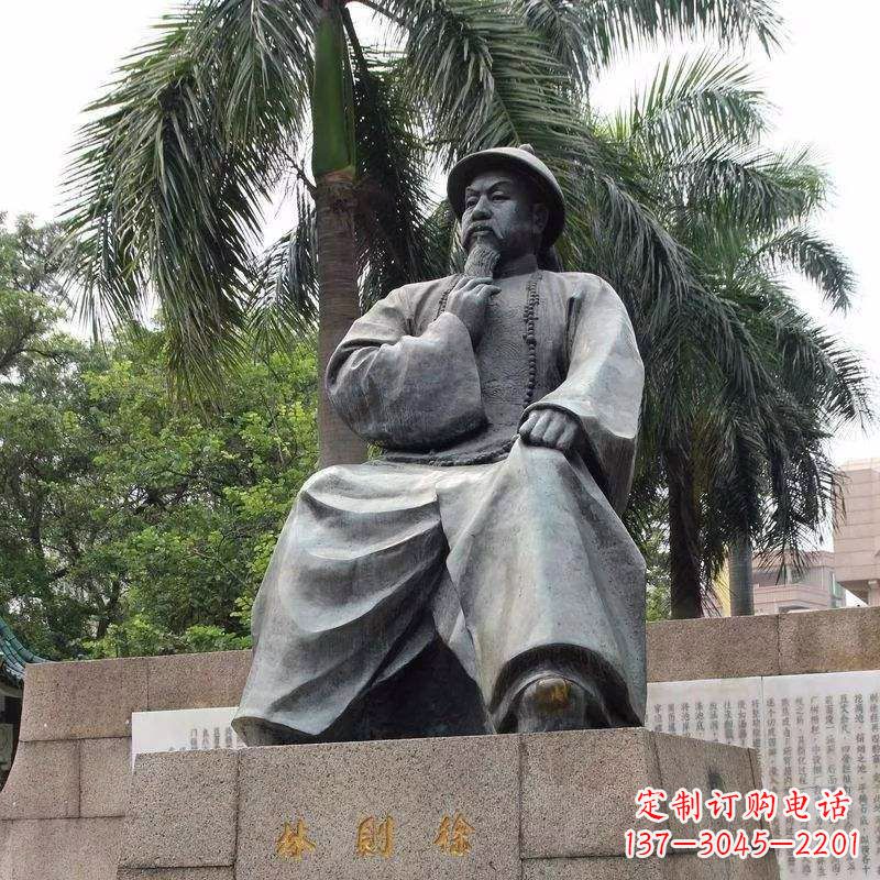 石家庄精美静谧——林则徐坐姿铜雕塑