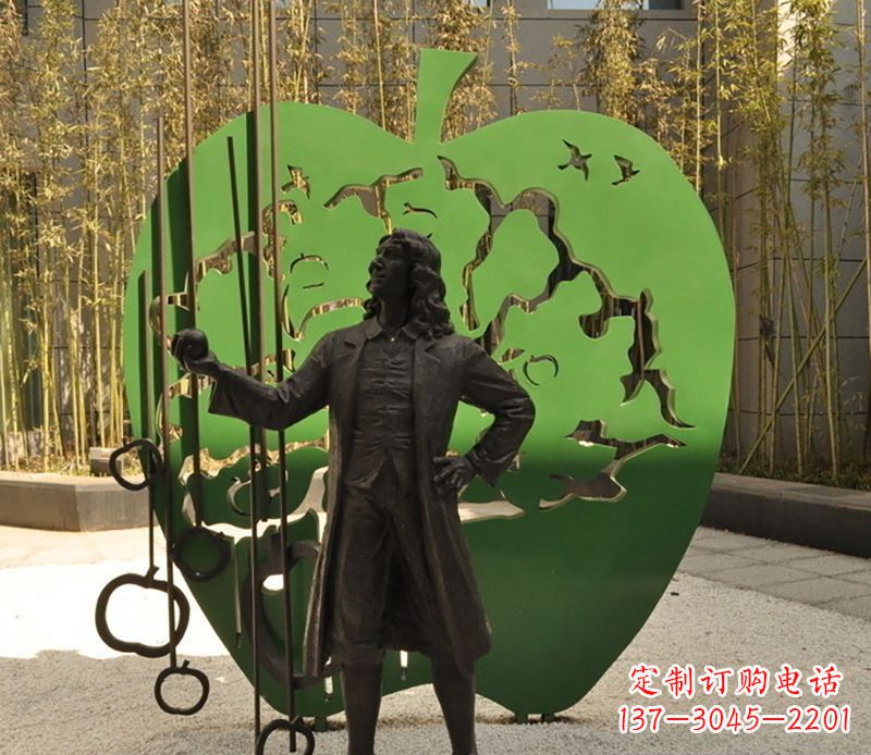 石家庄牛顿公园铜雕,艺术品升华人物形象