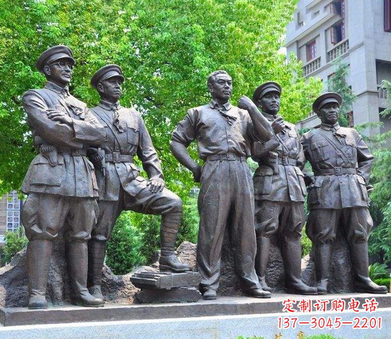 石家庄名人元帅铜雕,让你永久记住他们