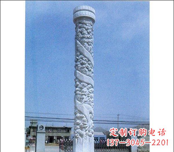 石家庄中领雕塑厂家-优质定制龙柱石雕