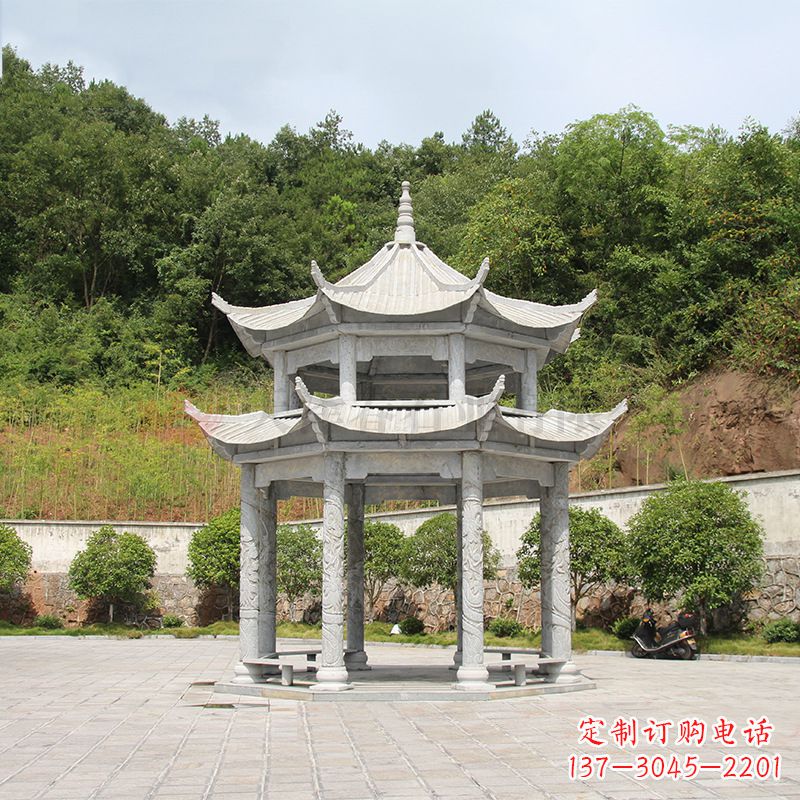 石家庄双层庭院石凉亭